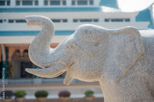 elephant statue in Thailand temple . photo
