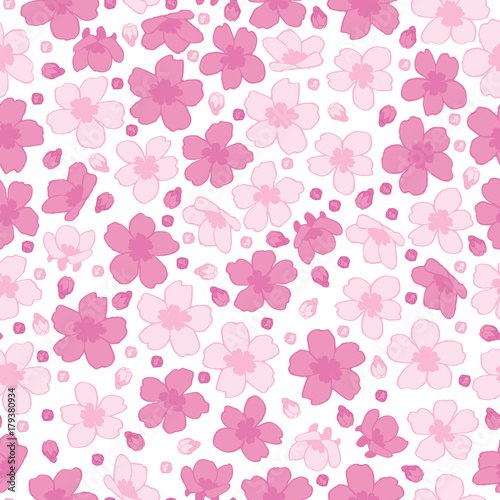 Wallpaper Mural Sakura Cluster Seamless Pattern Torontodigital.ca