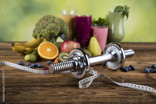 Healthy diet, protein shakes, sport and fitness 