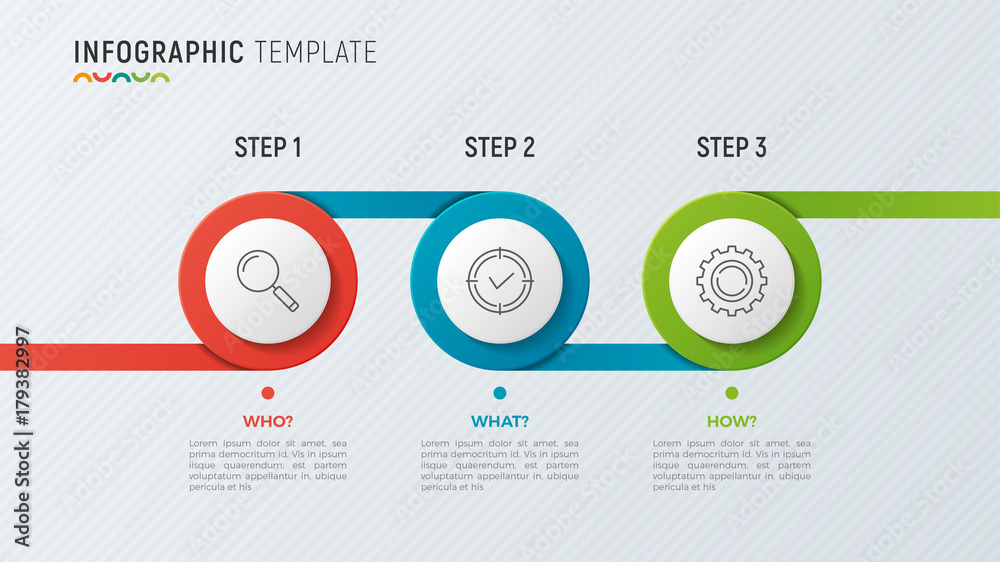 Vector timeline chart infographic design for data visualization. 3 ...