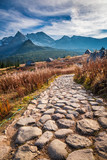 Stunning path to the mountain valley in Tatras in Poland