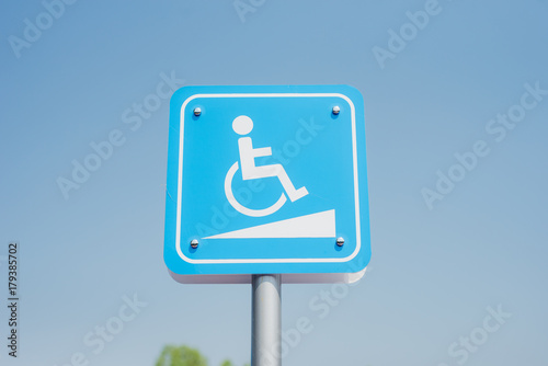 wheelchair walkway symbol or wheelchair slope symbol