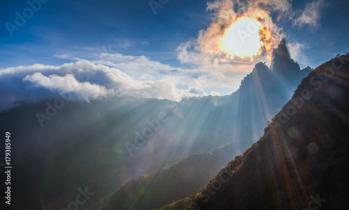 Landscape photo of beautiful sunrise on the mountain
