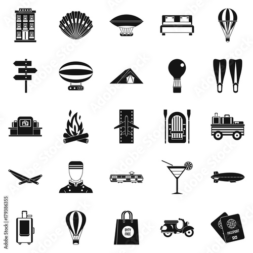 Time to move icons set, simple style