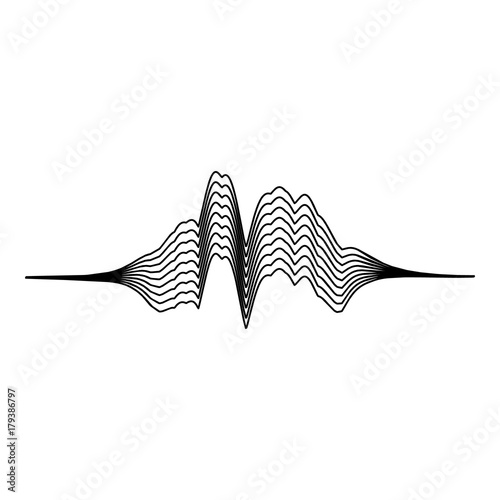 Audio equalizer melody icon, simple black style