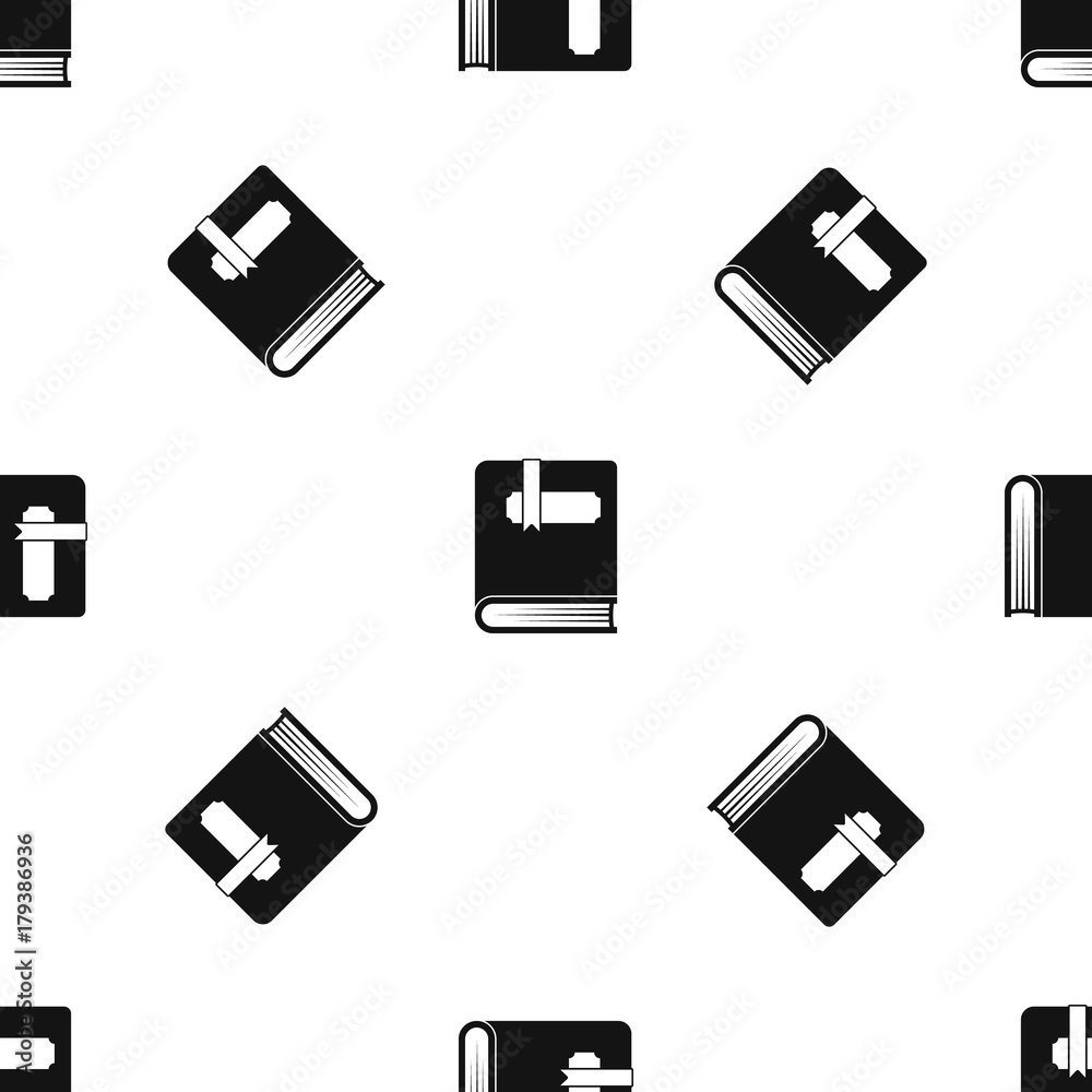 Thick book with bookmark pattern seamless black Thick book with bookmark pattern seamless black