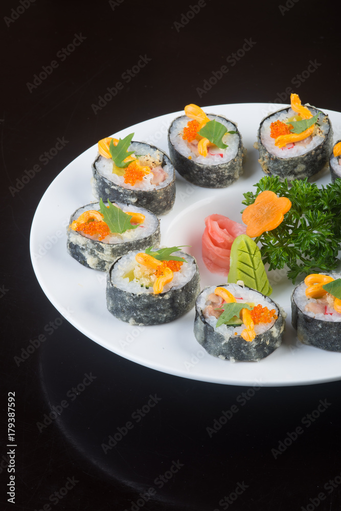 japanese cuisine. sushi on the background japanese cuisine. sushi on the background