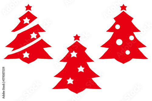 クリスマスツリーの紅白カラーセット