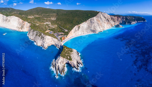 Porto Katsiki Beach Lefkada panoramic view photo