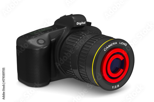digital camera on white bac...