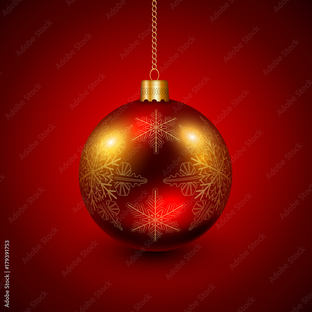 Christmas bauble red and gold
