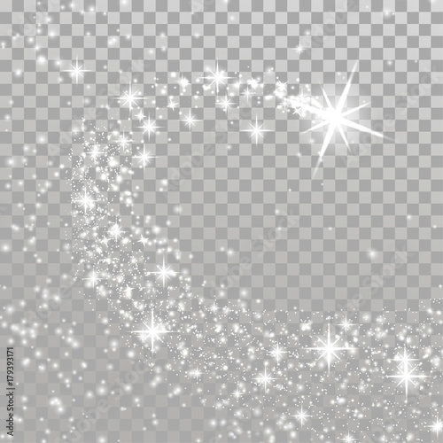 Bright Shooting Christmas magical star over checkered layout