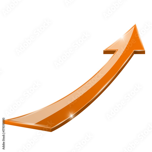 Moving up orange shiny arrow