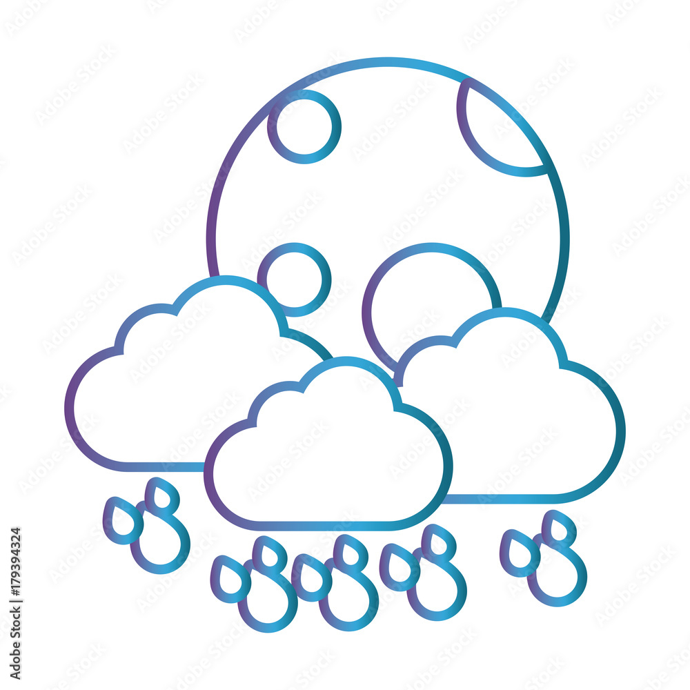 moon and cloud icon over white background vector illustration