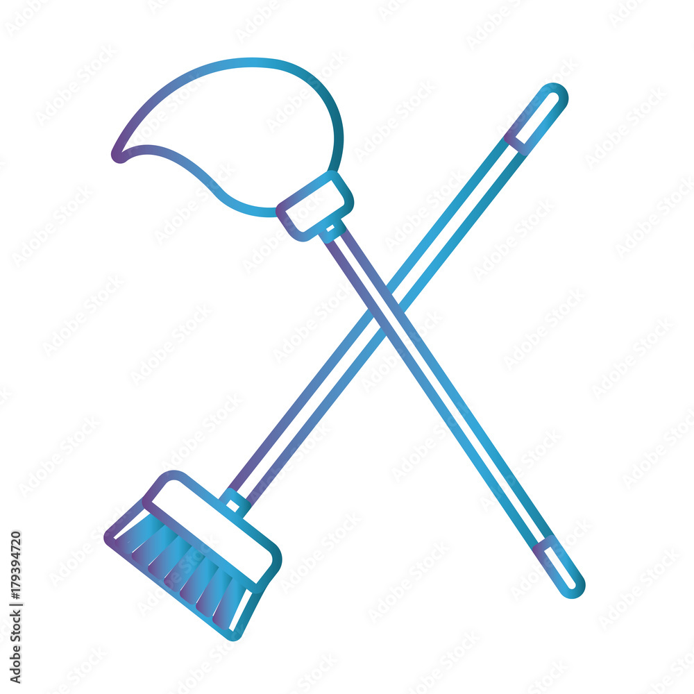 broom and mop icon over white background vector illustration broom and mop icon over white background vector illustration