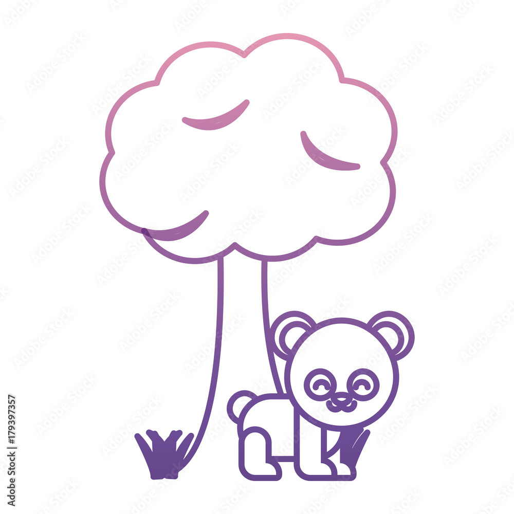 tree and cute panda bear icon over white background vector illustration tree and cute panda bear icon over white background vector illustration