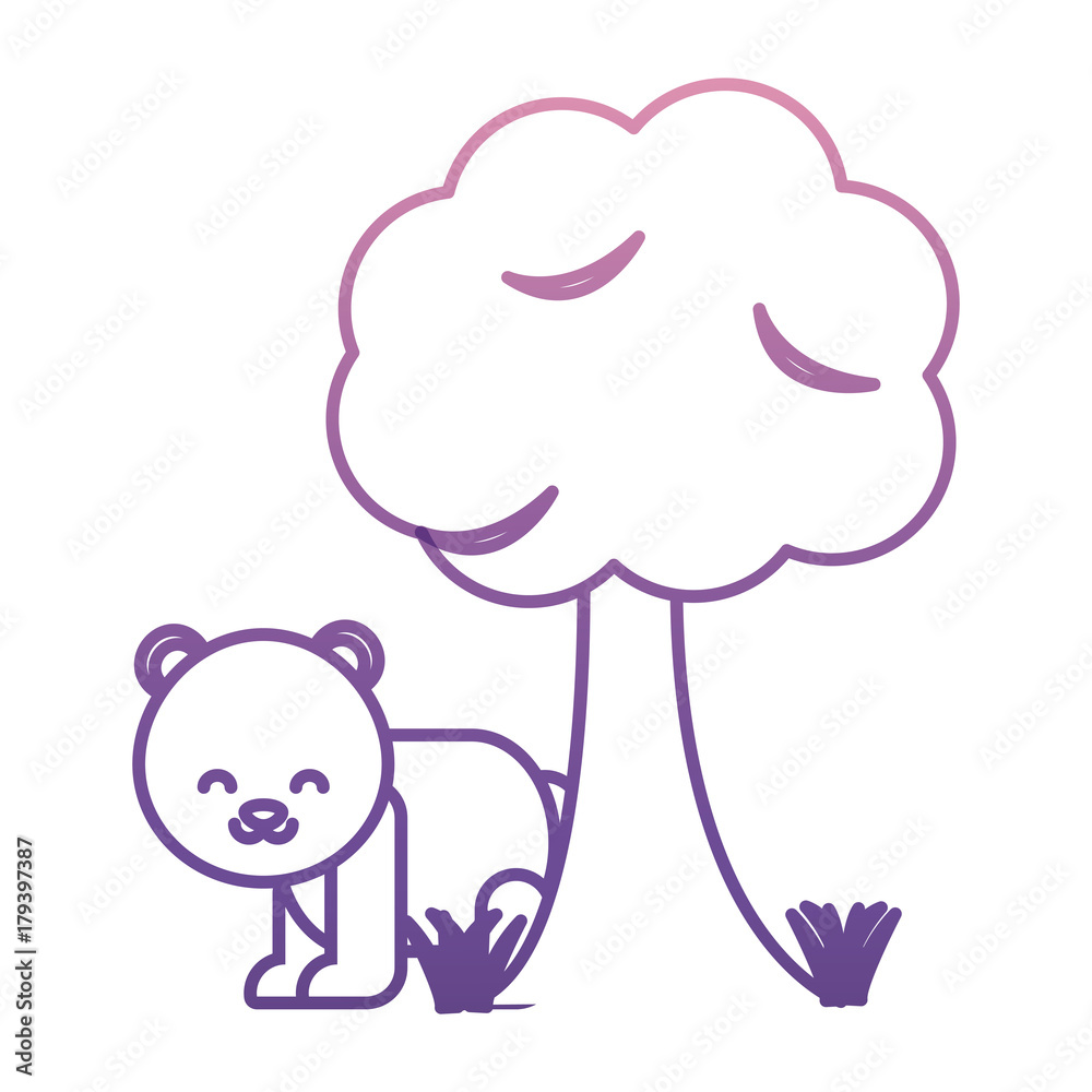 tree and cute bear icon over white background vector illustration tree and cute bear icon over white background vector illustration