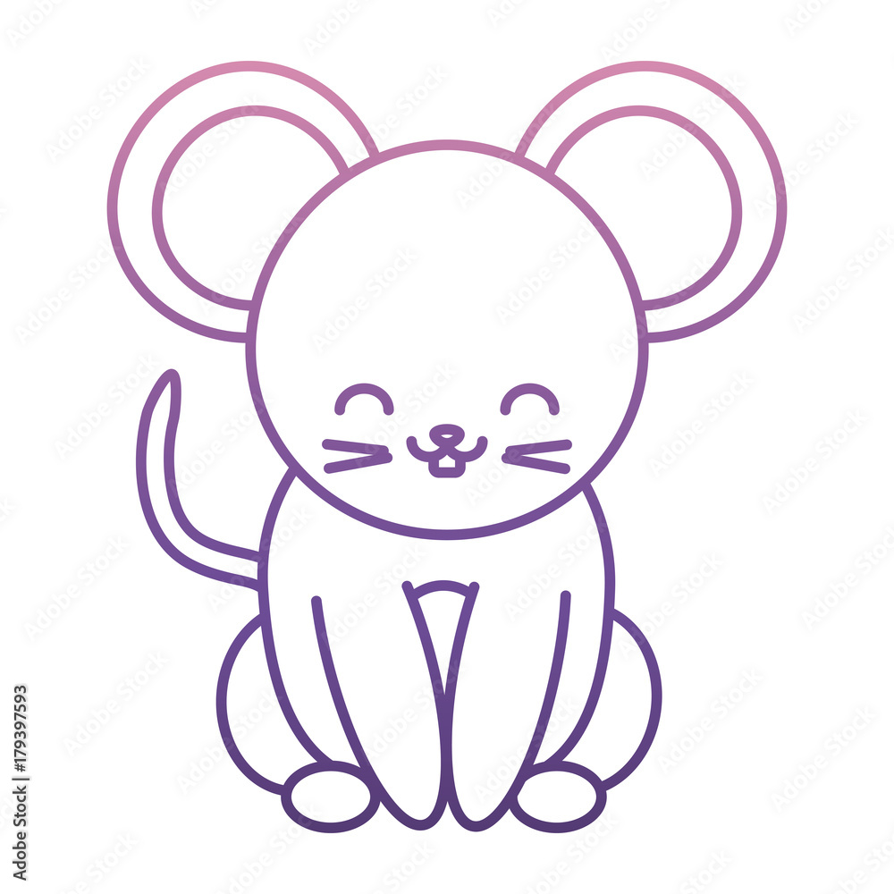 Obraz premium cute mouse icon over white background vector illustration