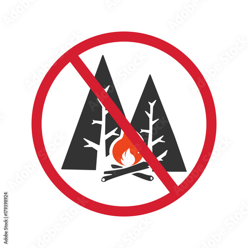 Sign no fire on a white background, vector