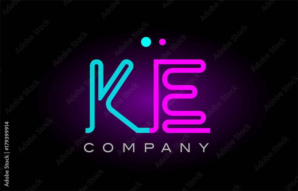 neon lights alphabet ke k e letter logo icon combination design