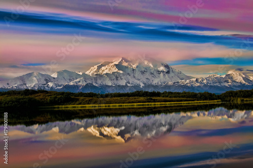 Paesaggio dal campeggio del Denali McKinley, Alaska