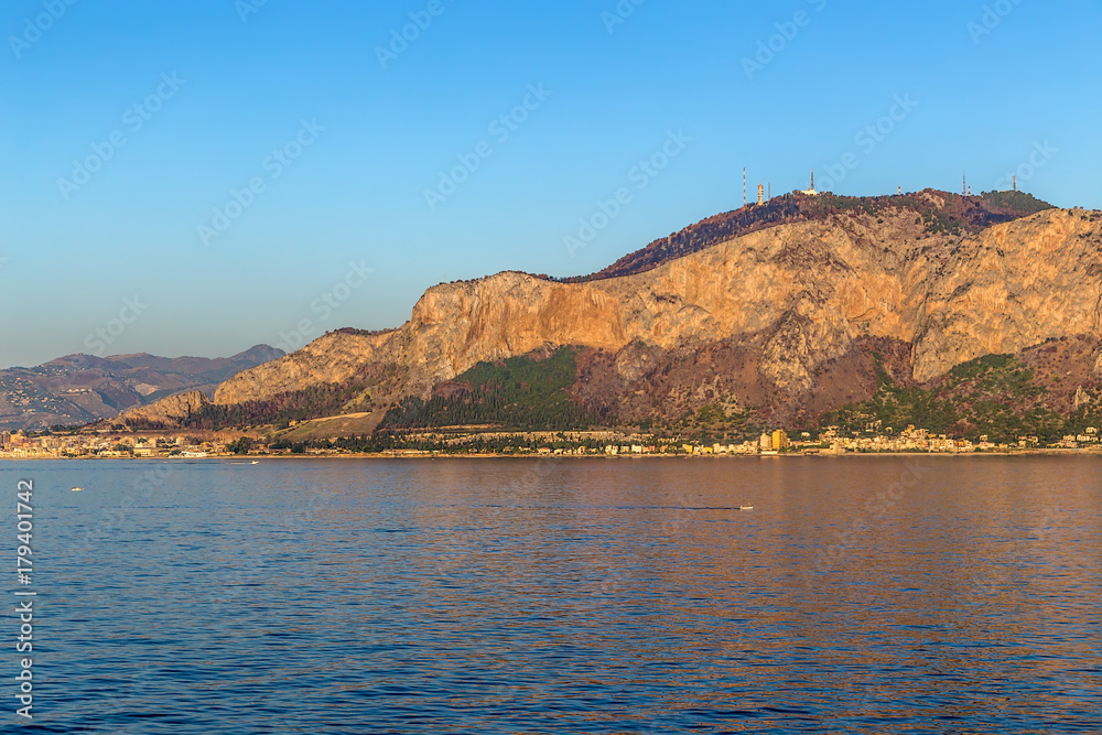 Palermo, Sicily, Italy. City in the background of picturesque mountains