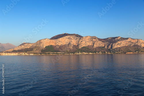 Palermo, Sicily, Italy. Outskirts of the city against the backdrop of the mountains