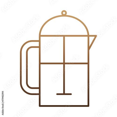 french press icon over white background vector illustration