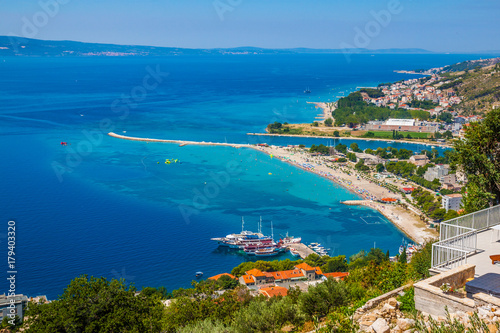 Landscape of the town Omis, Croatia. Dalmatia Coast.