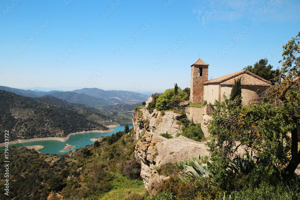 Panoramic view of Siurana village, Spain 
