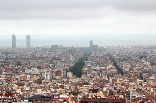 A panoramic view of Barcelona from Guell Park 
