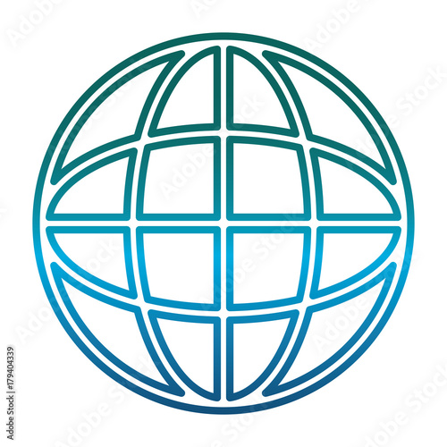 global sphere icon over white background vector illustration