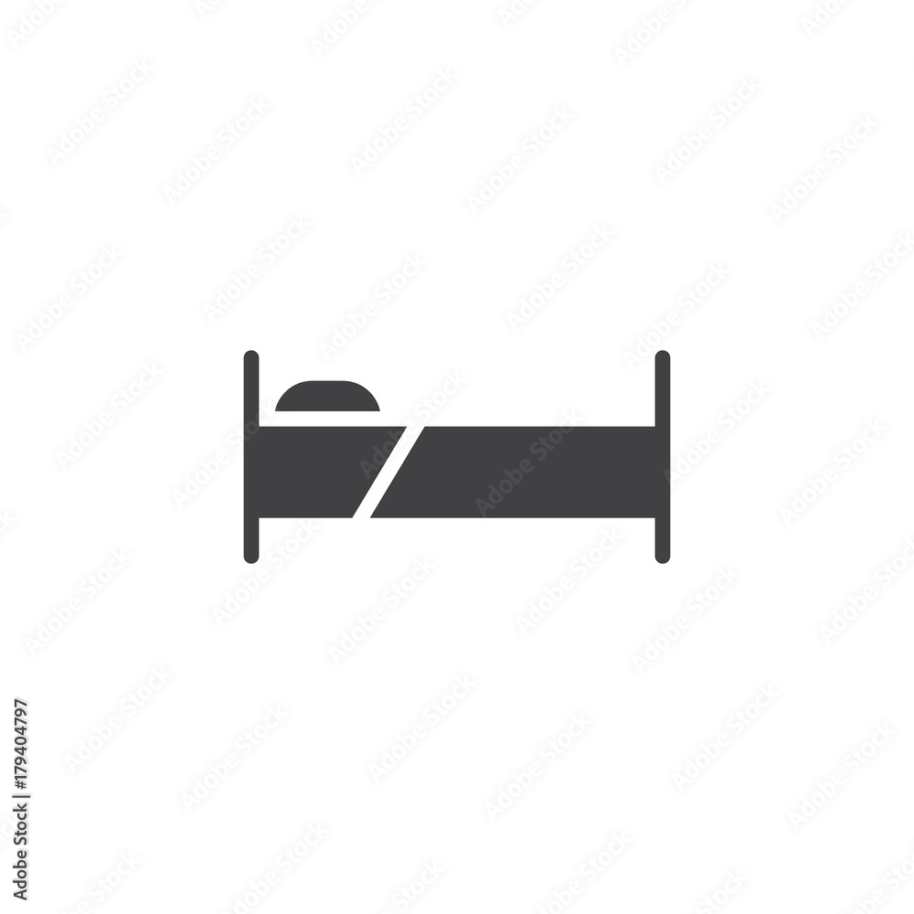 Bed household furniture icon vector, filled flat sign, solid pictogram isolated on white. Hotel room symbol, logo illustration. Bed household furniture icon vector, filled flat sign, solid pictogram isolated on white. Hotel room symbol, logo illustration.