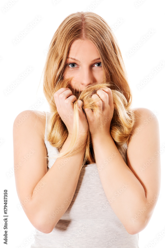 Beautiful young woman with gorgeous hairstyle. Beautiful young woman with gorgeous hairstyle.