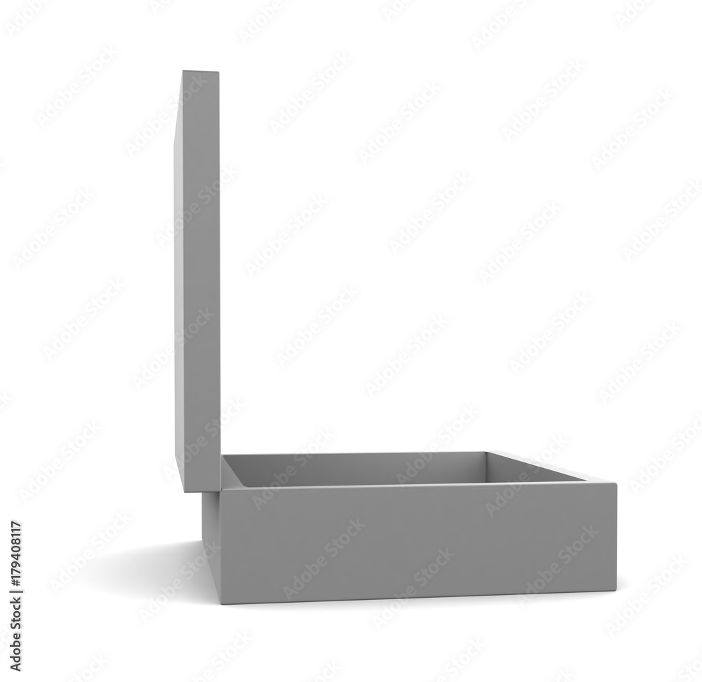Realistic white box isolated on white background. 3d illustration Realistic white box isolated on white background. 3d illustration