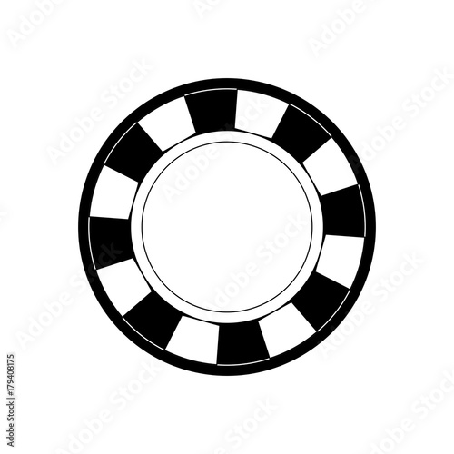 fflat line monochromatic casino chips over white background vector illustration