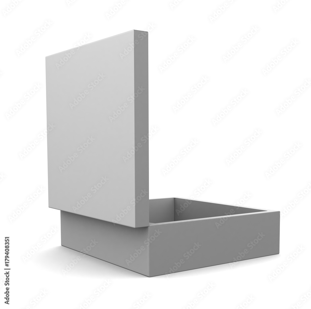 Realistic white box isolated on white background. 3d illustration Realistic white box isolated on white background. 3d illustration