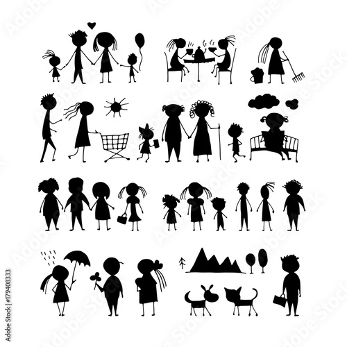 Family set, sketch for your design