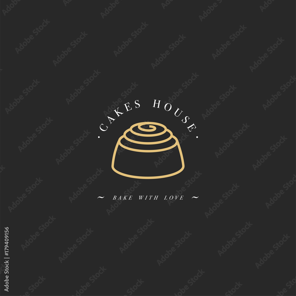 Vector design template and emblem - cake icon for cake shop. Sweet shop. Vector design template and emblem - cake icon for cake shop. Sweet shop.