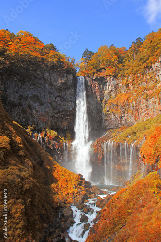 Kegon Falls in Autumn Season  Nikko  Japan.