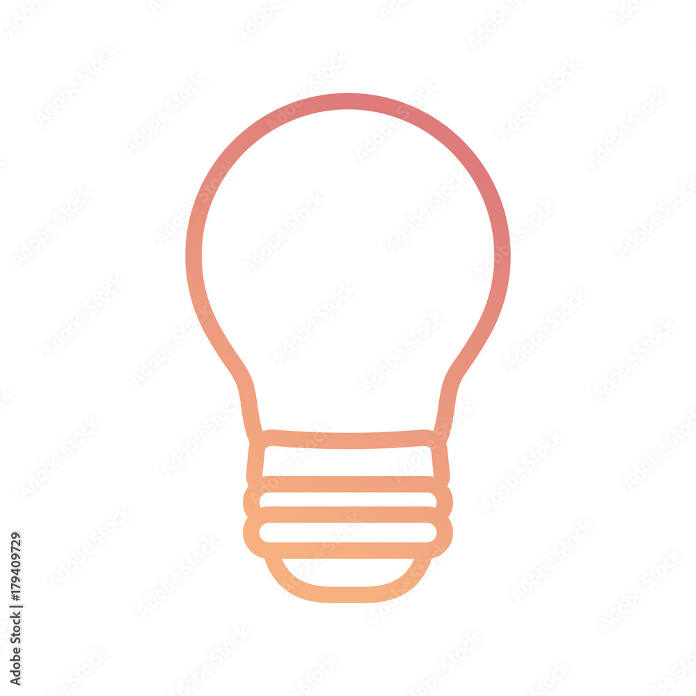 flat line colored light bulb over white background vector illustration flat line colored light bulb over white background vector illustration