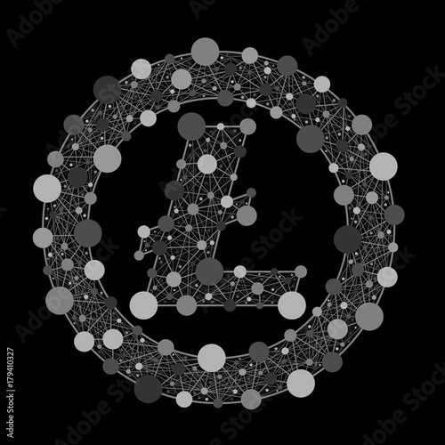 Crypto currency. Logo lite coin on a black background
