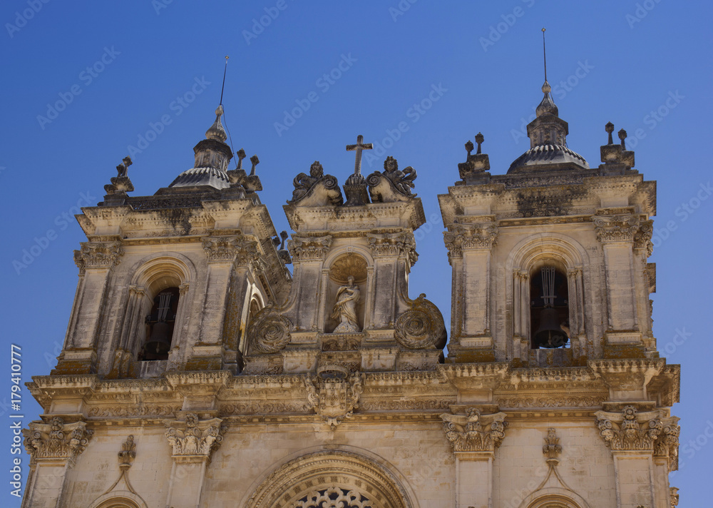 Elements of the architecture of the monastery of Santa Maria de Alcobás. Portugal.