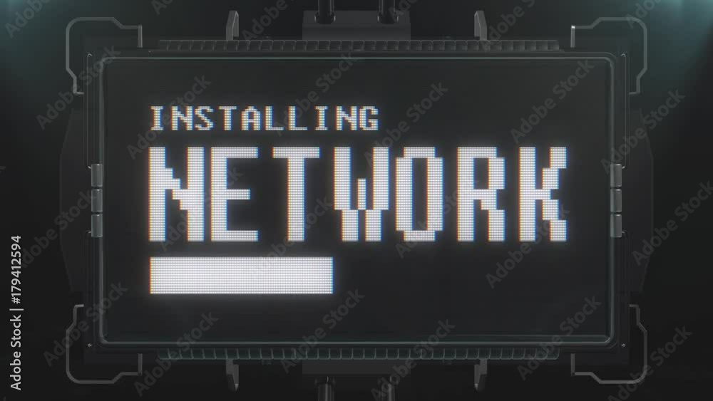 retro videogame installing network text on futuristic tv glitch interference screen animation seamless loop ... New quality universal vintage techno motion dynamic background colorful joyful video retro videogame installing network text on futuristic tv glitch interference screen animation seamless loop ... New quality universal vintage techno motion dynamic background colorful joyful video