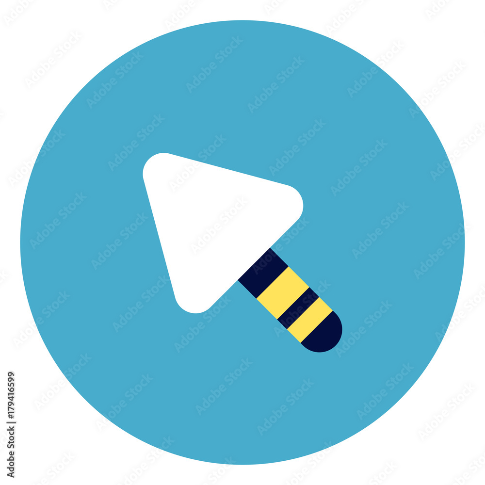 Trowel Icon On Round Blue Background Flat Vector Illustration Trowel Icon On Round Blue Background Flat Vector Illustration