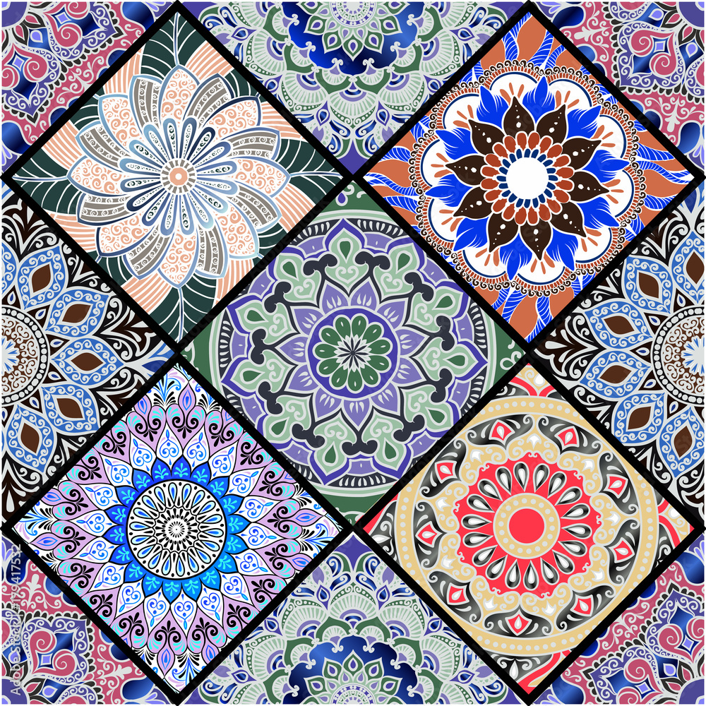 Fototapeta premium Colorful floral seamless pattern
