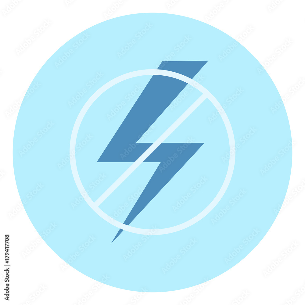 No Electricity Sign Icon On Blue Background Vector Illustration No Electricity Sign Icon On Blue Background Vector Illustration