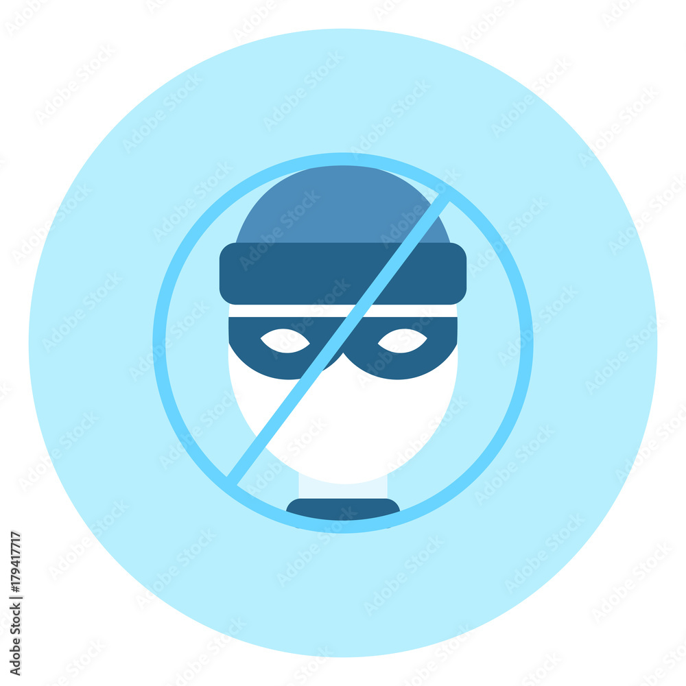 No Theifs House Protection System Icon On Blue Background Vector Illustration No Theifs House Protection System Icon On Blue Background Vector Illustration