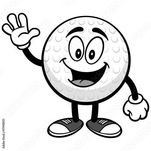 Golf Ball Waving Illustration