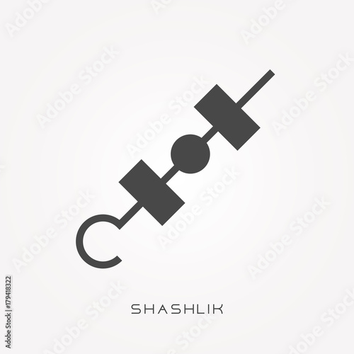 Silhouette icon shashlik
